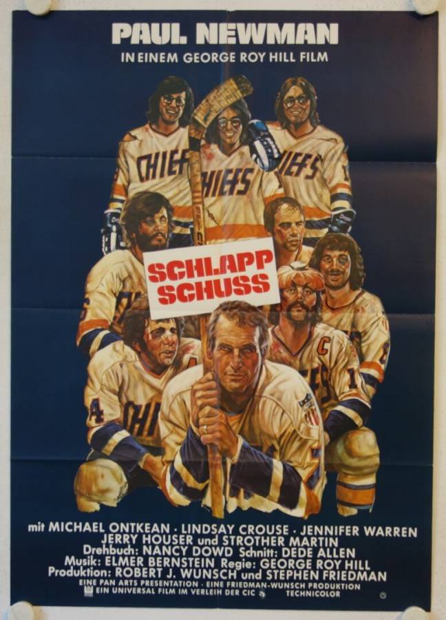 Schlappschuss originales deutsches Filmplakat